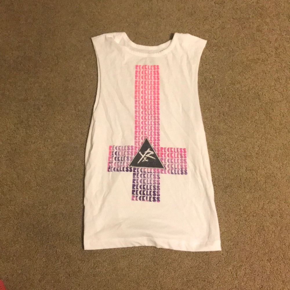 White muscle tank top